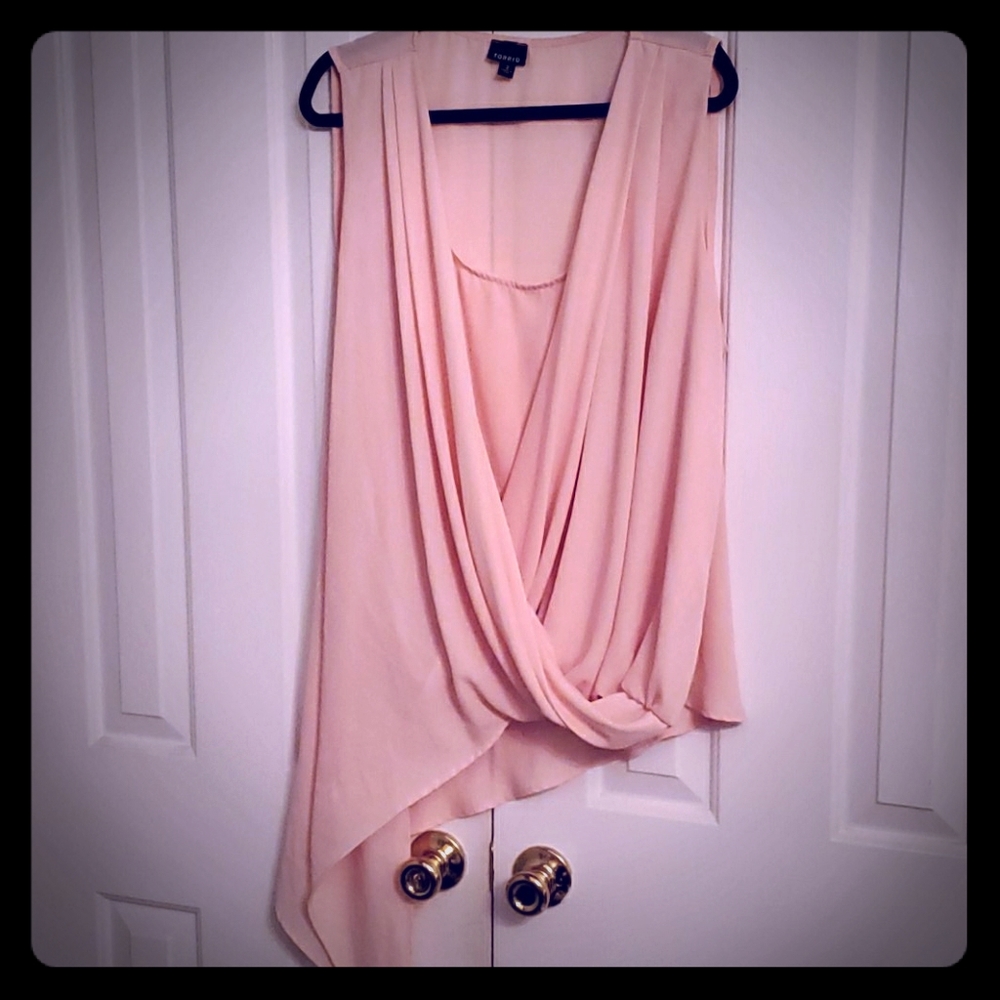 PEACH color Torrid Wrapped Faux Tuck Top